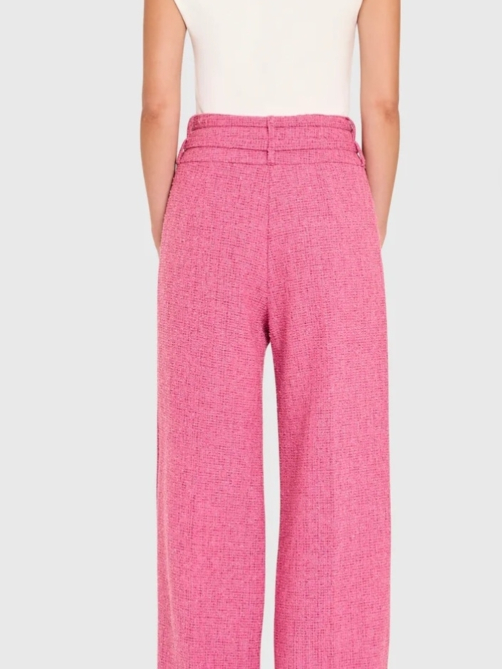 Amanda Uprichard Women's Blythe Pants in Hot Pink with Double Belt Size Small - Picture 3 of 5